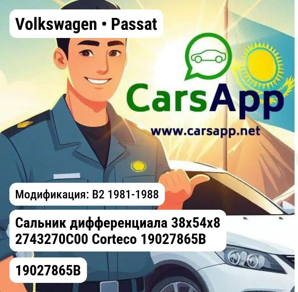 Volkswagen Passat Сальник дифференциала 38x54x8 2743270C00 Corteco 19027865B 19027865B B2