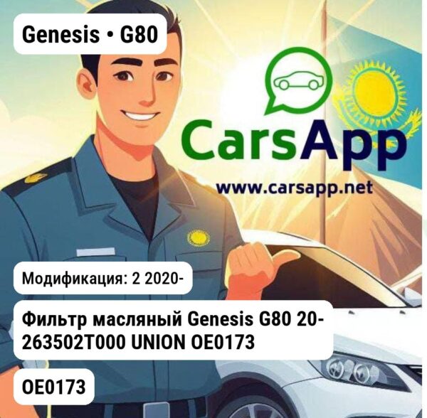 Genesis G80 Фильтр масляный Genesis G80 20- 263502T000 UNION OE0173 OE0173 2