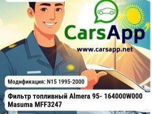 Nissan Almera Фильтр топливный Almera 95- 164000W000 Masuma MFF3247 MFF3247 N15