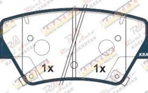 KRATEX Genesis GV80 2.5L 3.0TD 3.5L 2019--                                                                                 GV60 (electro car) 2021-- задние KR1306
