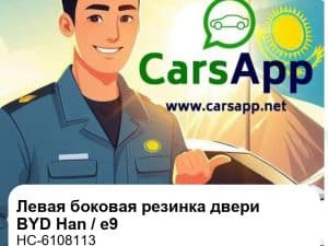 Левая боковая уплотнительная резинка двери для BYD Han EV / DM-i / DM-p / e9, оригинал (HC-6108113)