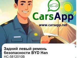 Задний левый ремень безопасности в сборе для BYD Han DM-p War God / DM-i Honor, оригинал (HC-5812010B)
