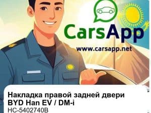 Декоративная накладка правой задней двери для BYD Han EV / DM-i, оригинал (HC-5402740B)