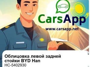 Внешняя облицовка левой задней стойки B в сборе для BYD Han DM-i / DM-p / EV, оригинал (HC-5402930)