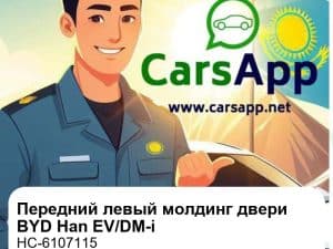 Передний левый внешний молдинг двери для BYD Han EV / DM-i, оригинал (HC-6107115)