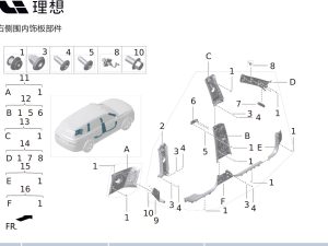 Правый внутренний накладка порога в сборе X01-54020220 для Lixiang L9 2022-2023